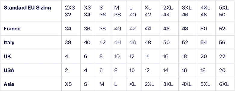 Women's Size Chart